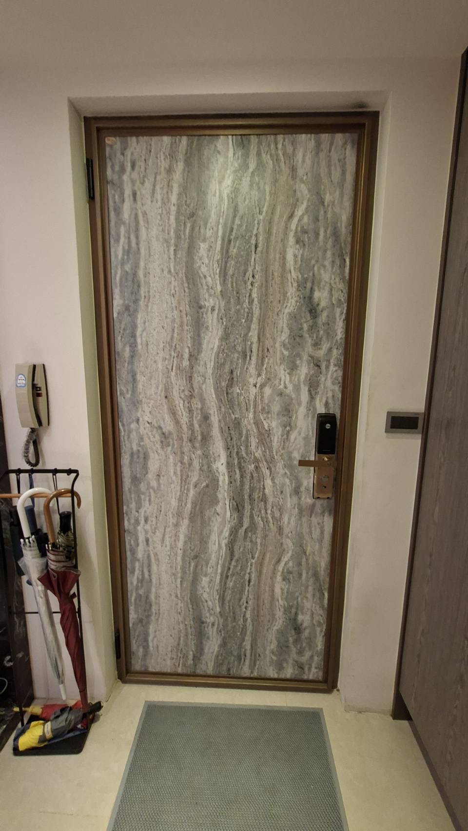 Interior condition of the BlueWhale door after the fire