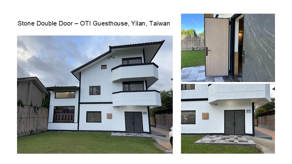 Stone Double Door – OTI Guesthouse, Yilan, Taiwan, Blue Whale Door