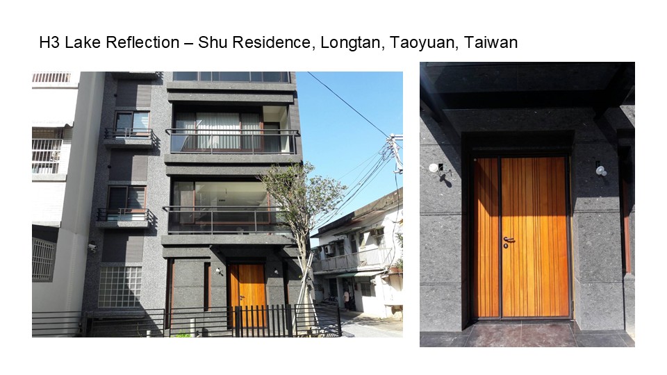H3 Lake Reflection – Shu Residence, Longtan, Taoyuan, Taiwan, Blue Whale Door