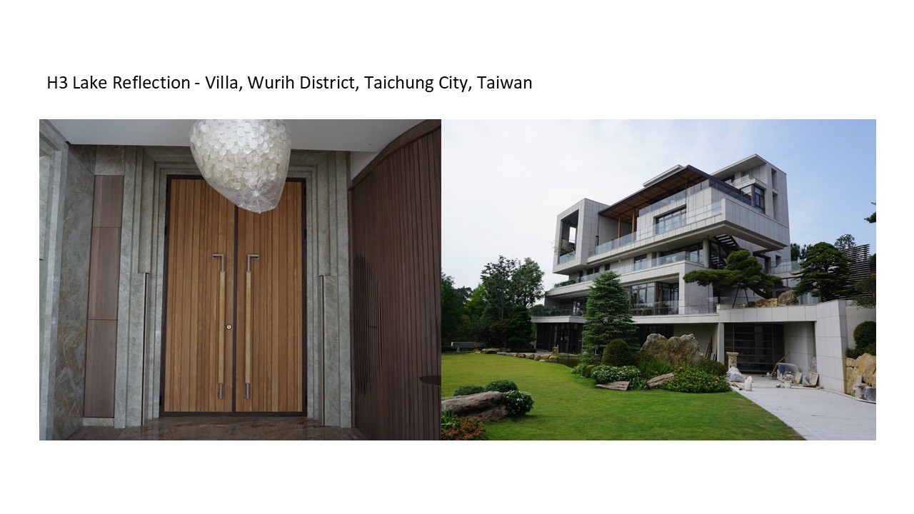 H3 Lake Reflection - Villa, Wurih District, Taichung City, Taiwan, Blue Whale Door